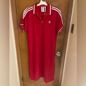 ADIDAS x Thebe Magugu Long Dress in Power Red Large BRANS NEW NEVER WORN